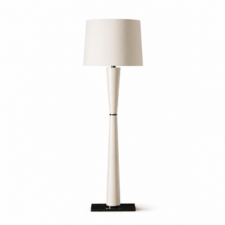Luxe Leather Floor Lamp-Neutral Decor