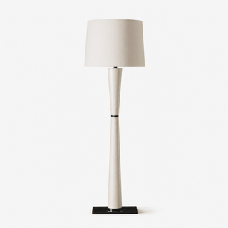 Luxe Leather Floor Lamp-Neutral Decor