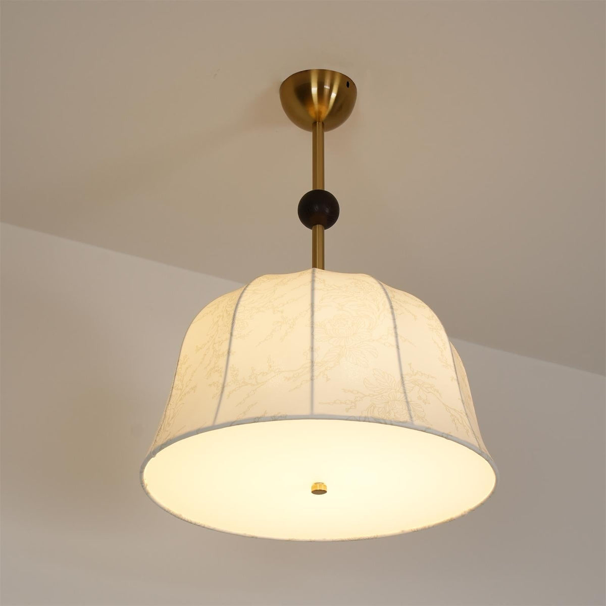 Ceiling Light in Fabric, Metal and Wood for Warm Interiors Elegant-Neutral Decor