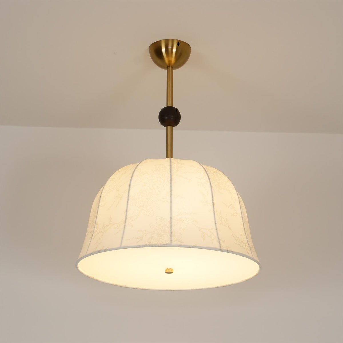 Ceiling Light in Fabric, Metal and Wood for Warm Interiors Elegant-Neutral Decor