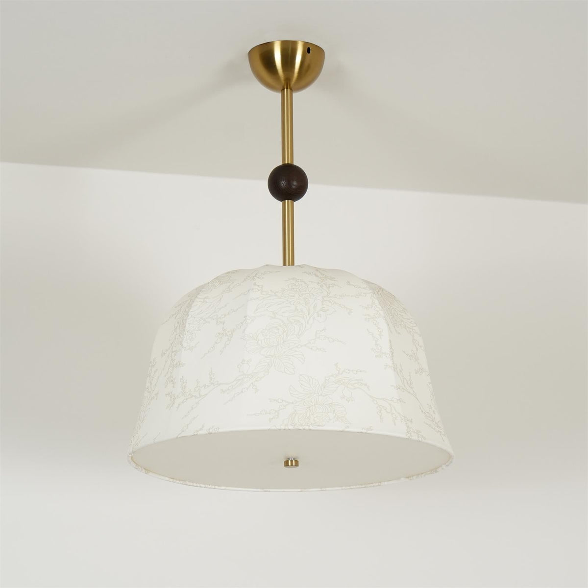 Ceiling Light in Fabric, Metal and Wood for Warm Interiors Elegant-Neutral Decor