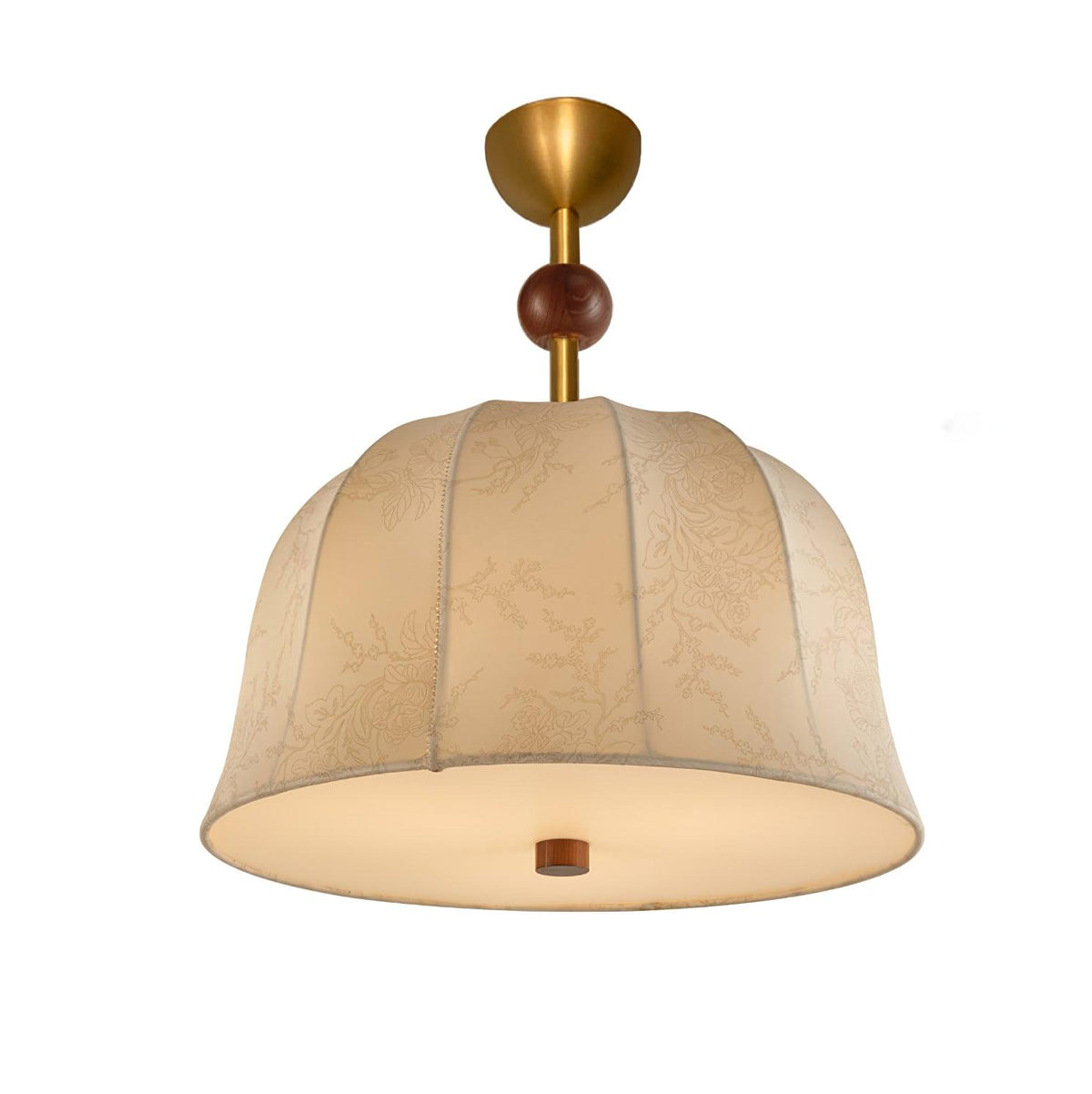 Ceiling Light in Fabric, Metal and Wood for Warm Interiors Elegant-Neutral Decor