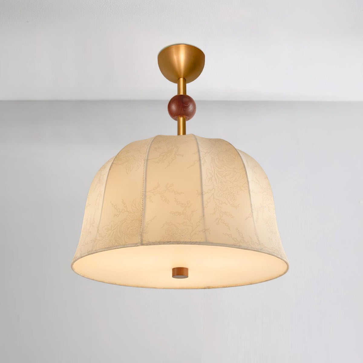 Ceiling Light in Fabric, Metal and Wood for Warm Interiors Elegant-Neutral Decor