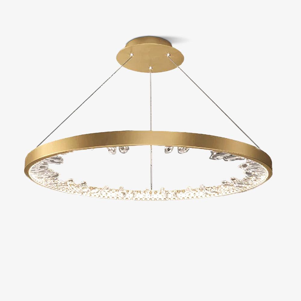 Floresa Lustre Cercle Cristal Anneau Doré Élégant