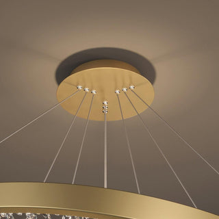 Lustra Lustre Cercle Cristal Anneau Doré Élégant