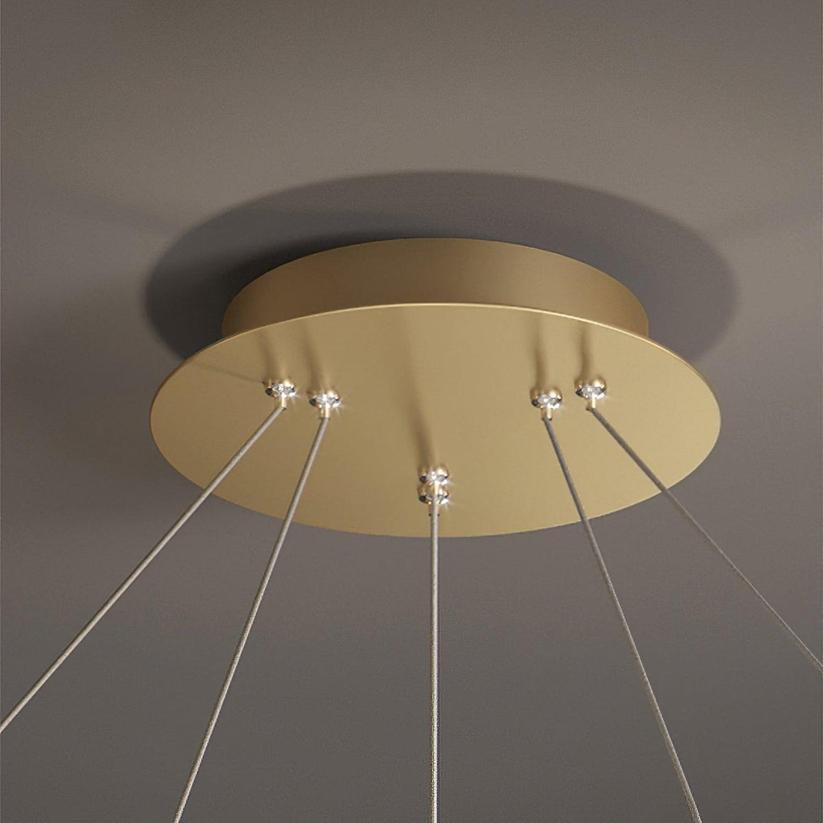 Floresa Lustre Cercle Cristal Anneau Doré Élégant