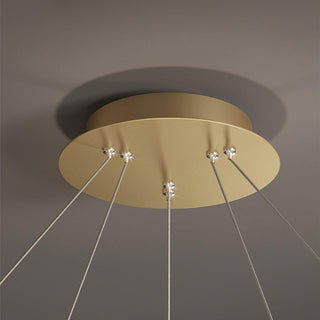 Lustra Lustre Cercle Cristal Anneau Doré Élégant