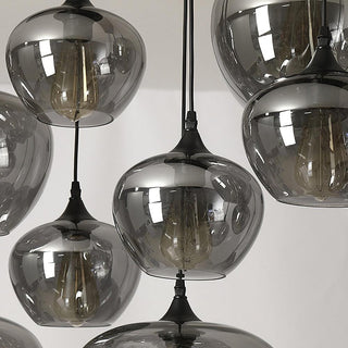 June Suspension Luminaire Industriel Verre Gris Fumé