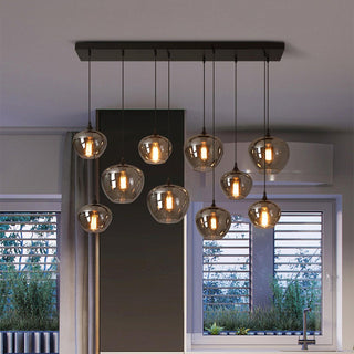 June Suspension Luminaire Industriel Verre Gris Fumé