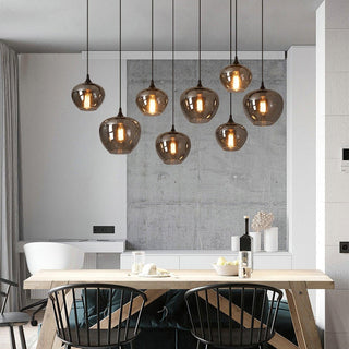 June Suspension Luminaire Industriel Verre Gris Fumé