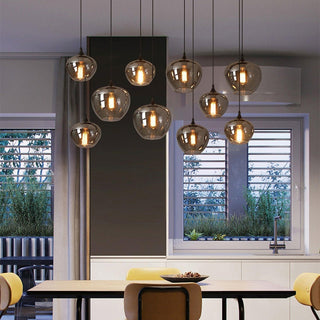 June Suspension Luminaire Industriel Verre Gris Fumé