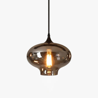 June Suspension Luminaire Industriel Verre Gris Fumé