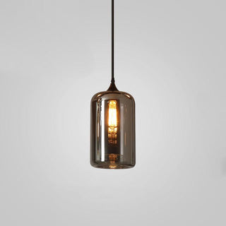 June Suspension Luminaire Industriel Verre Gris Fumé