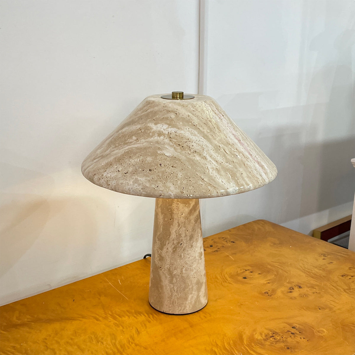 Top-down view of the Lydia Table Lamp's integrated LED source.