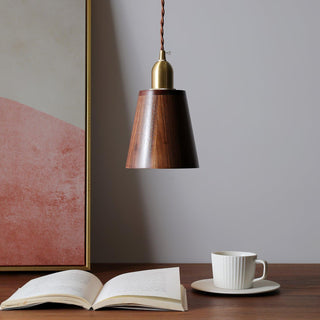 Lustra Suspension Lampe Noyer Laiton Moderne pour Salon