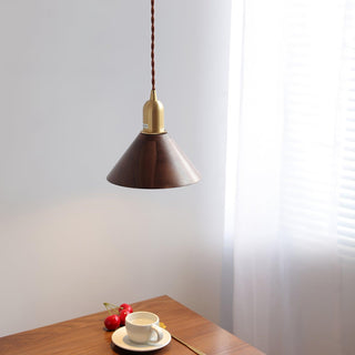 Lustra Suspension Lampe Noyer Laiton Moderne pour Salon