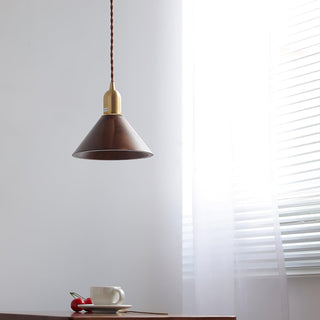 Lustra Suspension Lampe Noyer Laiton Moderne pour Salon