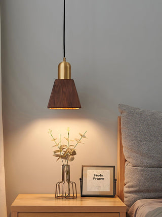 Lustra Suspension Lampe Noyer Laiton Moderne pour Salon