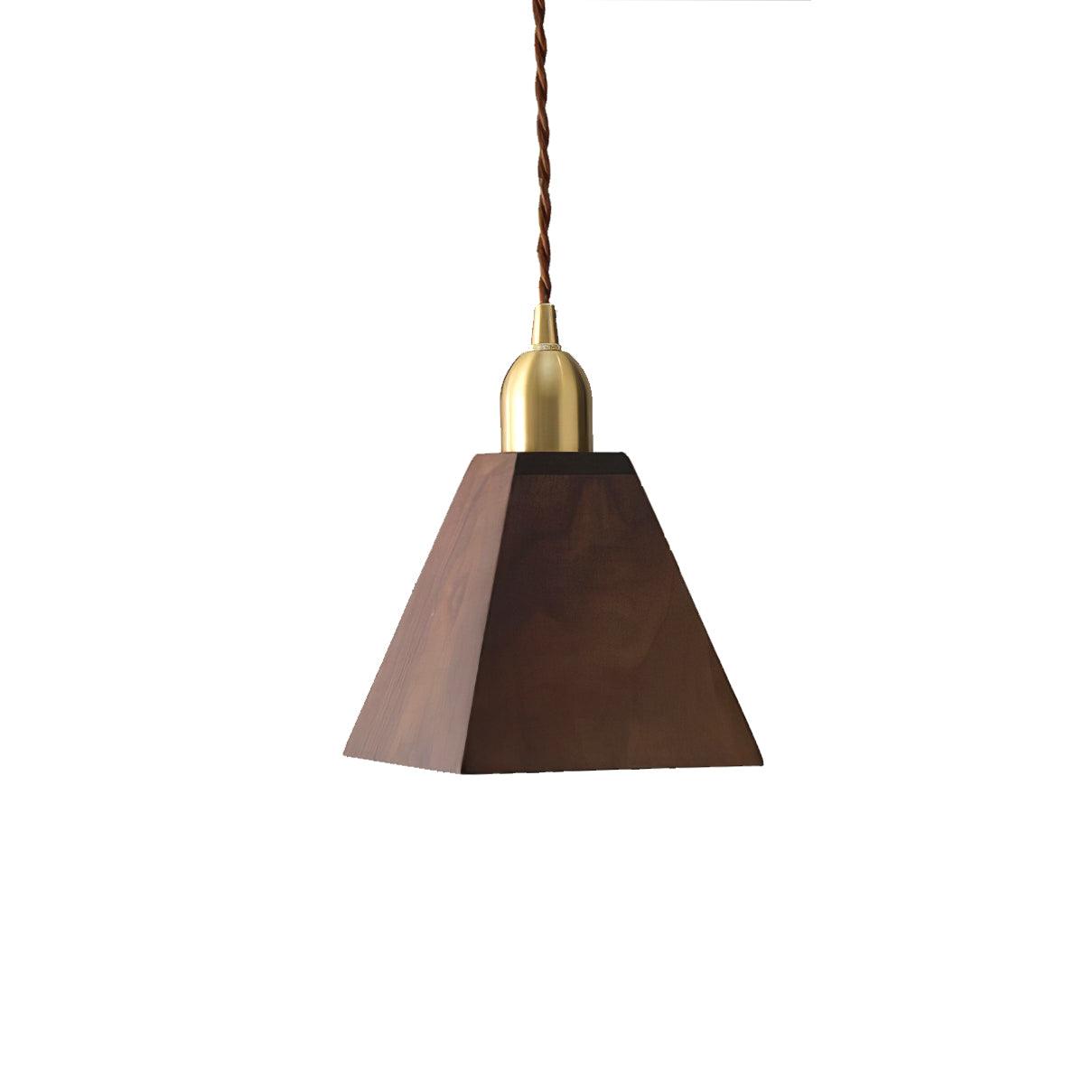 Edrenae Suspension Lampe Noyer Laiton Moderne pour Salon