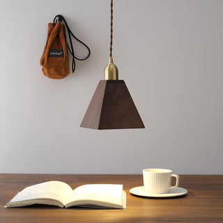 Lustra Suspension Lampe Noyer Laiton Moderne pour Salon