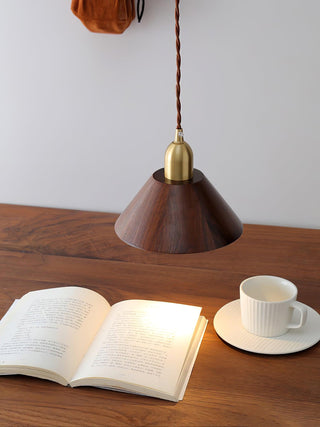 Lustra Suspension Lampe Noyer Laiton Moderne pour Salon