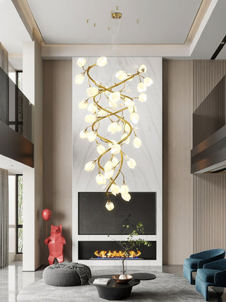 Evene Lustre Spirale Céramique Laiton