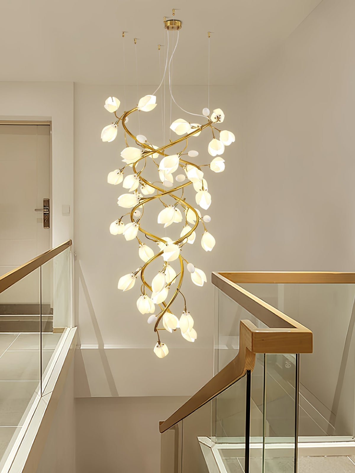 Evene Lustre Spirale Céramique Laiton