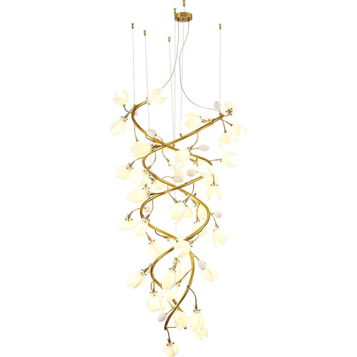 Evene Lustre Spirale Céramique Laiton