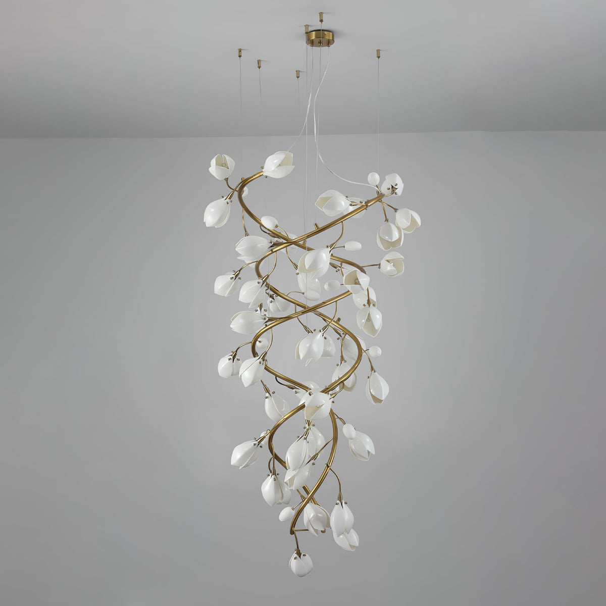 Evene Lustre Spirale Céramique Laiton