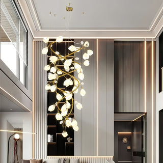 Evene Lustre Spirale Céramique Laiton