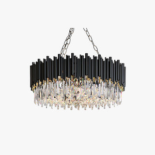 Kristy Suspension LED Industrielle Noir Cylindrique En Verre/Métal Salon