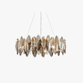 Kristy Design LED Lustre Verre/Métal Cristaux Dorés Salon/Chambre à Coucher