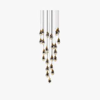 Kristy Luminaire Or Suspension Verre/Métal Pierres Chambre/Salon