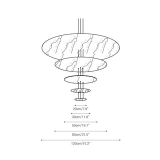 Erliris Suspension Métallique de Luxe Postmoderne