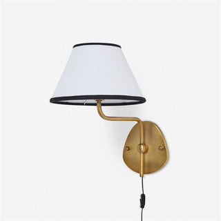 Myvele Applique Murale Laiton Tissu Élégance Vintage Plug-In