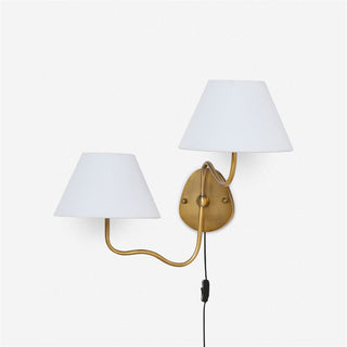 Myvele Applique Murale Laiton Tissu Élégance Vintage Plug-In