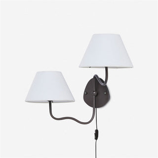 Myvele Applique Murale Laiton Tissu Élégance Vintage Plug-In