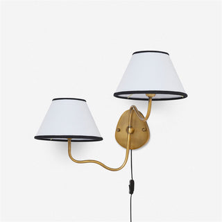 Myvele Applique Murale Laiton Tissu Élégance Vintage Plug-In
