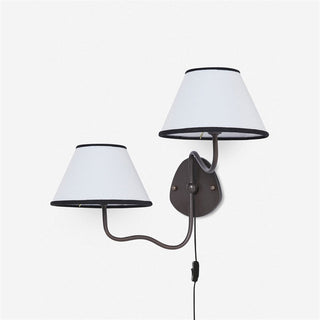 Myvele Applique Murale Laiton Tissu Élégance Vintage Plug-In