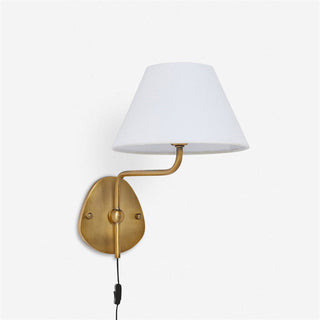 Myvele Applique Murale Laiton Tissu Élégance Vintage Plug-In