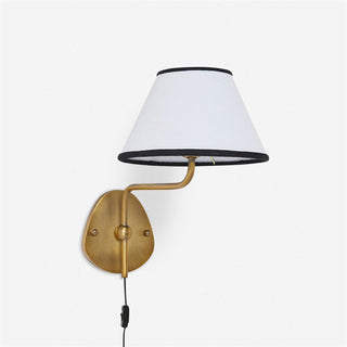 Myvele Applique Murale Laiton Tissu Élégance Vintage Plug-In