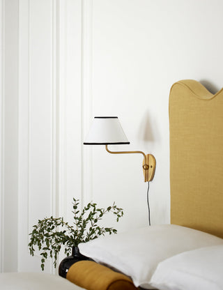 Myvele Applique Murale Laiton Tissu Élégance Vintage Plug-In