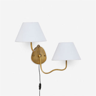 Myvele Applique Murale Laiton Tissu Élégance Vintage Plug-In