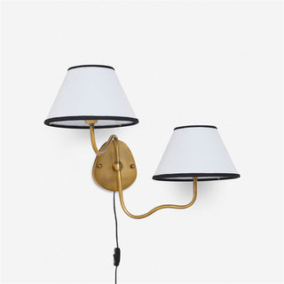 Myvele Applique Murale Laiton Tissu Élégance Vintage Plug-In