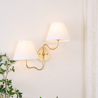 Evynor Applique Murale Laiton Tissu Industriel Vintage