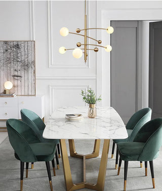 Lustra Lustre en Laiton avec Poutre Verticale et Globe