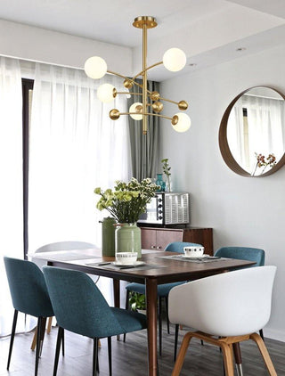 Lustra Lustre en Laiton avec Poutre Verticale et Globe