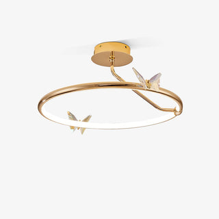 Solara Plafonnier Papillon avec Accents en Cristal et Anneau LED-Luire