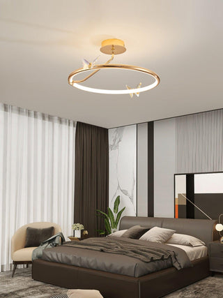 Solara Plafonnier Papillon avec Accents en Cristal et Anneau LED-Luire