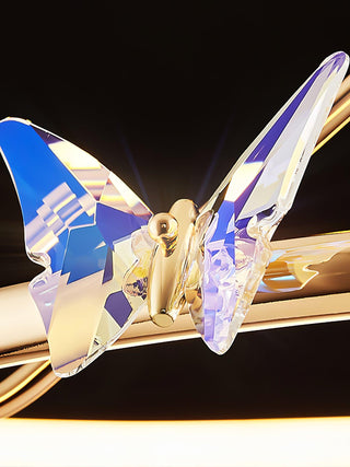 Solara Plafonnier Papillon avec Accents en Cristal et Anneau LED-Luire
